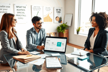 Illustration du fonctionnement du crédit de Mogo avec un guide sur les prêts et la gestion financière.